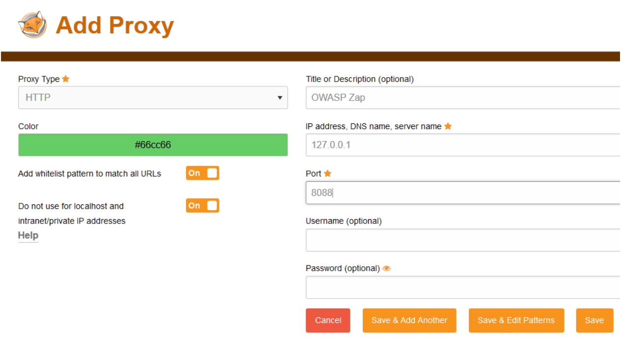 foxyproxy add new proxy